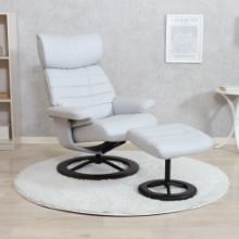 極上のリラックスタイムを味わうオットマン付き パーソナルチェア グレー
