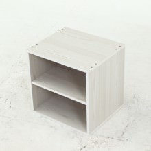 [2個セット] 空間を整える収納力 キューブボックス 棚付 ホワイトウォッシュ