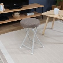 [4個セット] コンパクトで場所を取らない 折りたたみスツール ブラウン