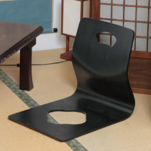 [4個セット] 重ねて収納可能な 和座イス ブラック