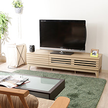 前面が格子デザインでオシャレな テレビ台 幅150cm ナチュラル