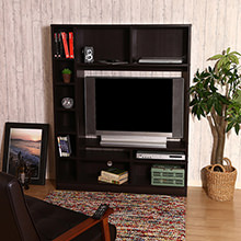 スペースを有効利用できるたっぷり収納の 壁面ユニットテレビ台