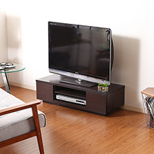 お部屋に馴染むシンプルデザインの テレビボード ブラウン