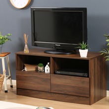 お部屋に馴染む、味わい深いお洒落な木目調のデザイン 工具不要テレビ台