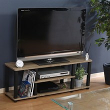 ナチュラルな木目調の天板と、ブラックの異素材の組み合わせがおしゃれ TVラック