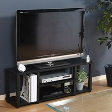 落ち着きのリビングに49型TV対応シンプルなダークカラー TVラック