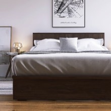 高級感が漂う  フランスベッド フラットヘッド 引出し収納ベッド ウォールナット (セミダブル)