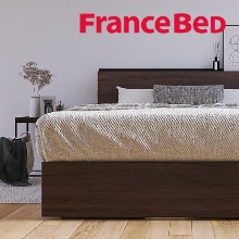 シンプル フランスベッド フラットヘッド 引出し収納ベッド ウォールナット(セミダブル)