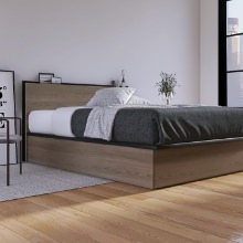 余計なもののない フランスベッド フラットヘッド 跳ね上げ収納ベッド グレー(シングル)