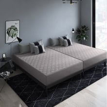 幅80cm～360cmの15サイズ パッド一体型ボックスシーツ単品 (ライトグレー)