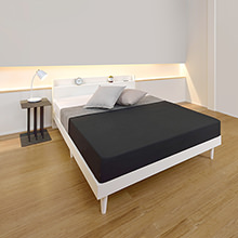 上質な空間を演出する高品質が特徴 棚付すのこベッド ホワイト (ダブル)
