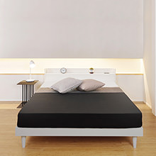 上質な空間を演出する高品質が特徴 棚付すのこベッド ホワイト (セミシングル)