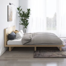 木目が美しい フラットヘッドデザインローベッド (シングル)