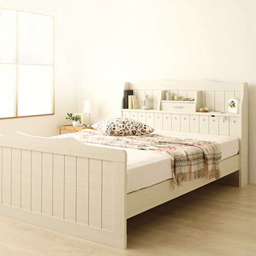 可愛くお部屋を飾れる 日本製 カントリー調 姫系ベッド (シングル)