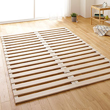 寝具の湿気対策に 天然木ロール式すのこベッド (セミダブル)