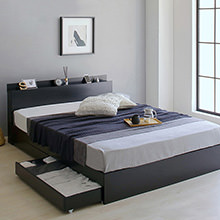 ミニマムな空間を作る シンプルモダンデザイン収納ベッド (シングル)