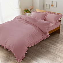 大人可愛いスタイル フリルデザイン ベッド用カバーリングセット