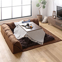 床生活の毎日を快適に 日本製ラグマット付きフロアコーナーソファ