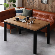 継脚で高さ四段階 古木ヴィンテージ風こたつテーブル 長方形(75×105cm) 4段階で高さが変わる 古木風ヴィンテージデザインこたつテーブル