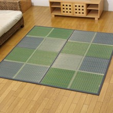 滑りにくいウレタン裏地付き モダンデザイン 純国産い草花ござカーペット