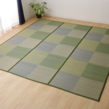 クリーンなお部屋環境を作り出す い草花ござカーペット 本間