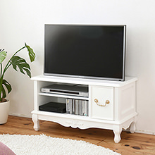 心がはずむ憧れの空間を作り出す プリンセステイスト テレビ台幅80cm