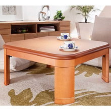 国産仕上げの上品な光沢感 楢ラウンド折れ脚こたつ 80×80cm