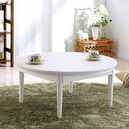 優しい色と質感 北欧デザインこたつテーブル 円形90cm