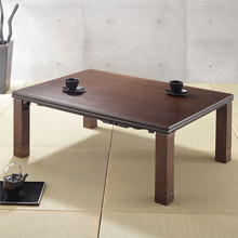 虎斑が美しい 高さ4段階調節 折れ脚こたつ 108×75cm