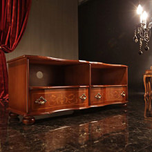 伝統の技が息づくイタリア様式の家具をご自宅に 丸脚テレビボード 幅110cm