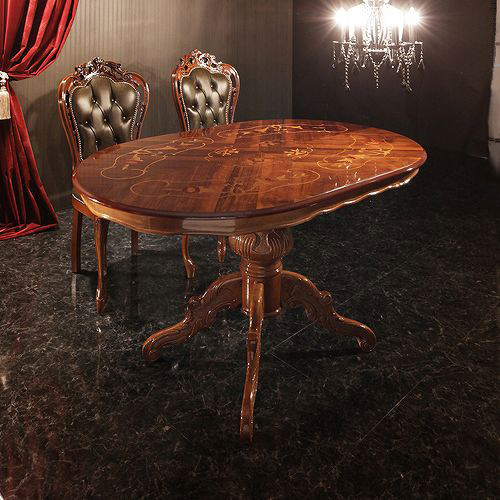 美しく気品溢れる象嵌家具 ダイニングテーブル 幅135cmの詳細 | カヴァース