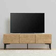 スタイリッシュでナチュラル 板扉付きテレビボード 120cm