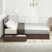 機能的シンプルデザイン フランスベッド製 引出し付きベッド (セミダブル)