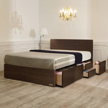 省スペースで収納も可能 フランスベッド製 深型引出し付きベッド (セミダブル)