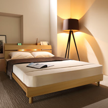 美デザインが際立つ フランスベッド製 照明・棚付 レッグベッド (セミダブル)