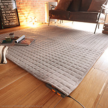 ヘリンボーンホットカーペットカバー+ホットカーペット本体セット (185×185cm)