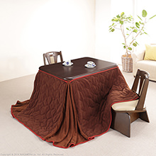 高さ調節 ハイタイプこたつ4点セット (肘なし回転椅子) 105×80cm