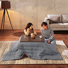 シンプルモダン スクエアこたつ ヘリンボーン織り掛布団セット 90×60cm