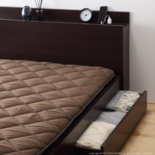 布団で眠れる 引出し収納ベッド 国産3層敷布団セット (セミダブル)
