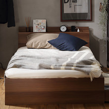 頑丈設計で床板はフラット 収納ベッド 国産3層敷布団セット (シングル)