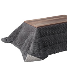 古材風アイアンこたつテーブル 120×60cm 保温綿入こたつ布団 2点セット