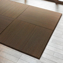 [82×82] アジアンテイストの軽量置き畳 同色6枚セット ブラウン