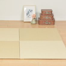 [65×65] 水拭きできる すき間ができにくい い草風小型置き畳 ベージュ