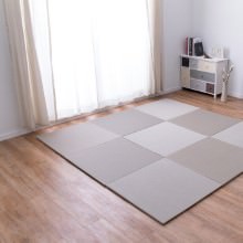 [65×65] 水拭きできる すき間ができにくい い草風小型置き畳 グレー