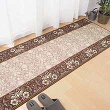 [67×700] おうちの中を優雅に彩る タフトプリント廊下敷き ブラウン