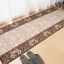 [80×700] おうちの中を優雅に彩る タフトプリント廊下敷き ブラウン