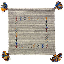 [40×40] 手織り手法特有の繊細な仕上がり ギャッベ チェアパッド グレー