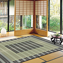 [191×250] 国産でハイクォリティ 国産い草ラグ(裏貼り) ブルー