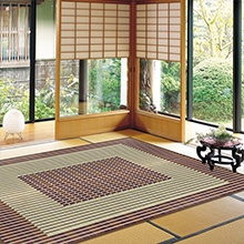 [191×250] 国産でハイクォリティ 国産い草ラグ(裏貼り) ブラウン