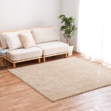 [190×190] 染めにこだわったナイロン 国産高機能ラグ ベージュ